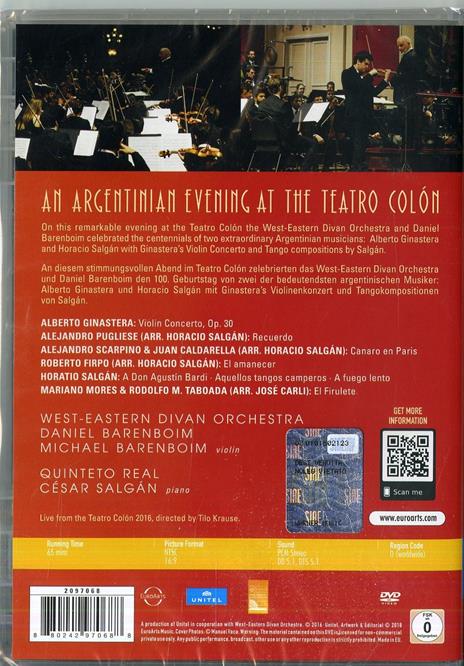 A Tango Evening at the Teatro Colón (DVD) - DVD di West-Eastern Divan Orchestra,Michael Barenboim,Daniel Barenboim - 2