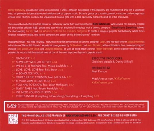 Everything Is Everything - CD Audio di Kirk Whalum - 2