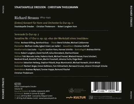 Konzert Fur Horn & Orchester Es-Dur Op.11 - CD Audio di Richard Strauss,Christian Thielemann,Staatskapelle Dresda,Robert Langbein - 2