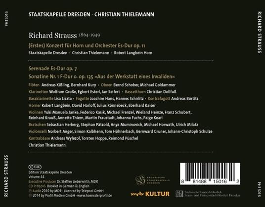 Konzert Fur Horn & Orchester Es-Dur Op.11 - CD Audio di Richard Strauss,Christian Thielemann,Staatskapelle Dresda,Robert Langbein - 2