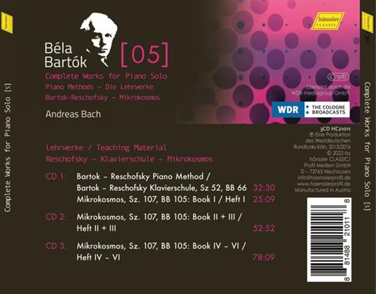Complete Works For Piano Solo vol.5 - CD Audio di Bela Bartok - 2