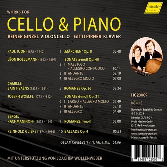 Works For Cello & Piano - CD Audio di Reiner Ginzel - 2