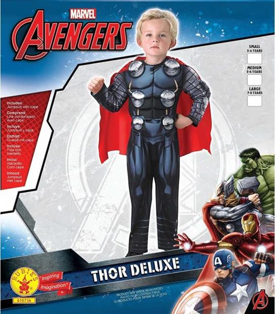Costume Thor Deluxe Con Martello Taglia S - 3