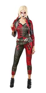 Dc Comics: Harley Quinn - Costume Harley Quinn Sq2 Adulto (Tuta Con Cintura, Giacca Tg. M)