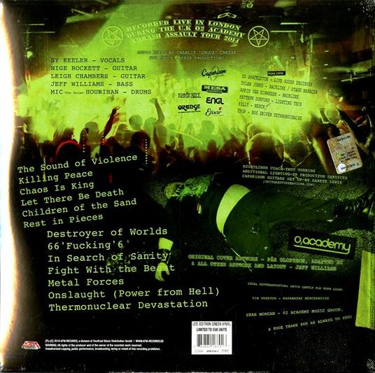 Live at the Slaughterhouse (Picture Disc - Green Vinyl) - Vinile LP di Onslaught - 2