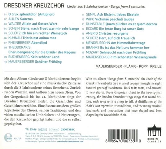 800 Jahre (Digipack) - CD Audio di Dresdner Kreuzchor - 2