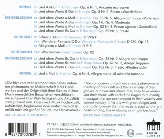 Portrait.romantic Piano P - CD Audio di Matthias Kirschnereit - 2