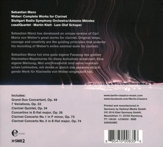 Complete Works For Clarinet - CD Audio di Carl Maria Von Weber - 2