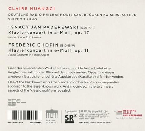 Piano Concertos - CD Audio di Frederic Chopin,Ignace Jan Paderewski,Claire Huangci - 2
