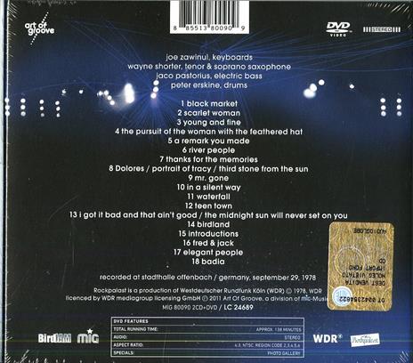 Live in Offenbach 1978 - CD Audio + DVD di Weather Report - 2