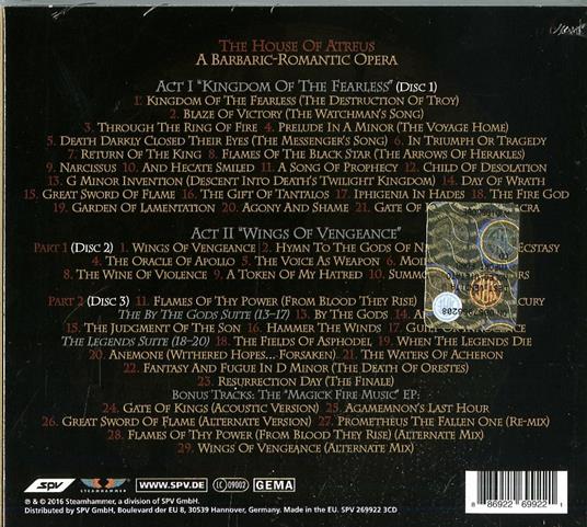 The House of Atreus (Digipack) - CD Audio di Virgin Steele - 2