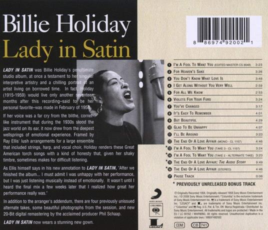 Lady in Satin - CD Audio di Billie Holiday - 2