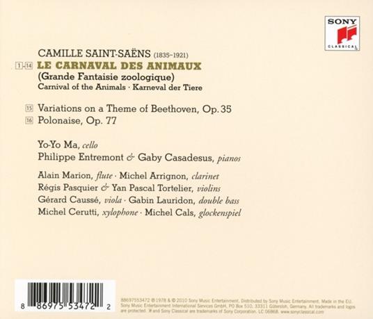 Il Carnevale degli animali (Remastered) - CD Audio di Camille Saint-Saëns,Yo-Yo Ma - 2