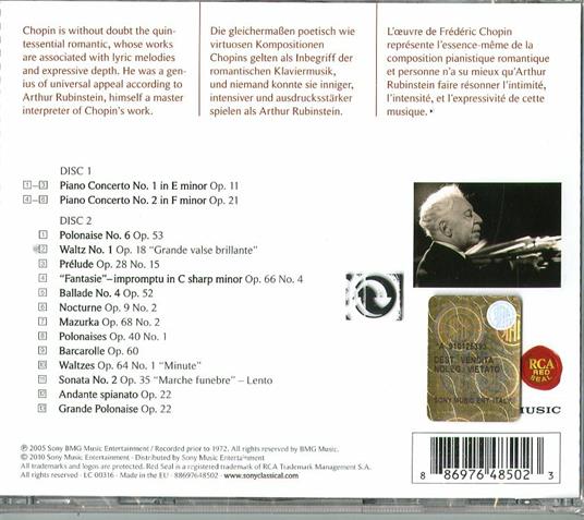 Best of Chopin - CD Audio di Frederic Chopin,Arthur Rubinstein - 2