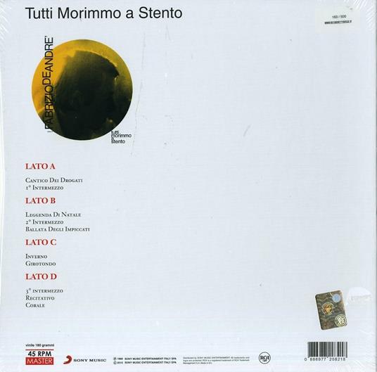 Tutti morimmo a stento - Vinile LP di Fabrizio De André - 2