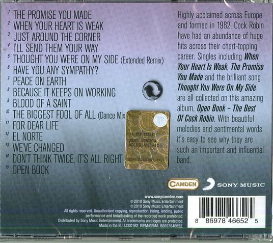 Open Book. The Best of - CD Audio di Cock Robin - 2