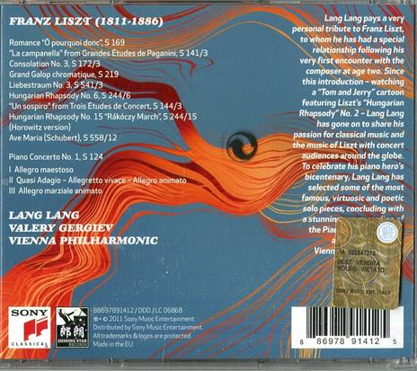 Liszt. My Piano Hero - CD Audio di Franz Liszt,Lang Lang,Valery Gergiev,Wiener Philharmoniker - 2