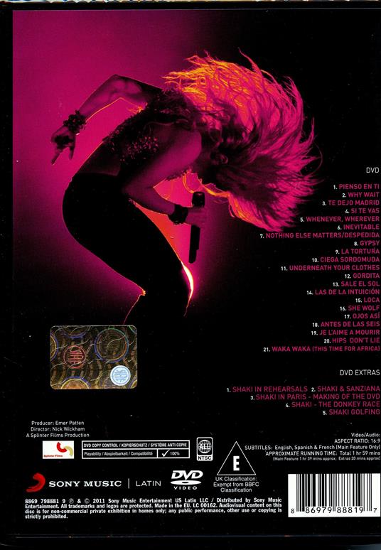 Shakira. Live From Paris (DVD) - DVD di Shakira - 2