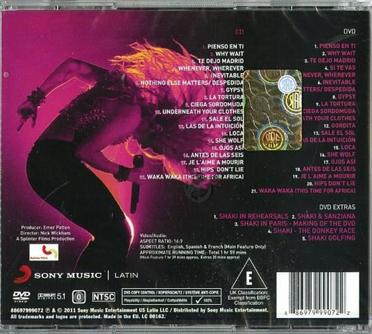 Live from Paris - CD Audio + DVD di Shakira - 2