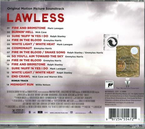 Lawless (Colonna sonora) - CD Audio di Nick Cave,Warren Ellis - 2