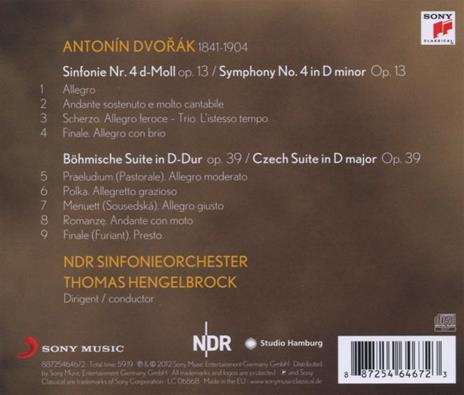 Sinfonia n.4 - Suite Boema - CD Audio di Antonin Dvorak,Thomas Hengelbrock,NDR Symphony Orchestra - 2