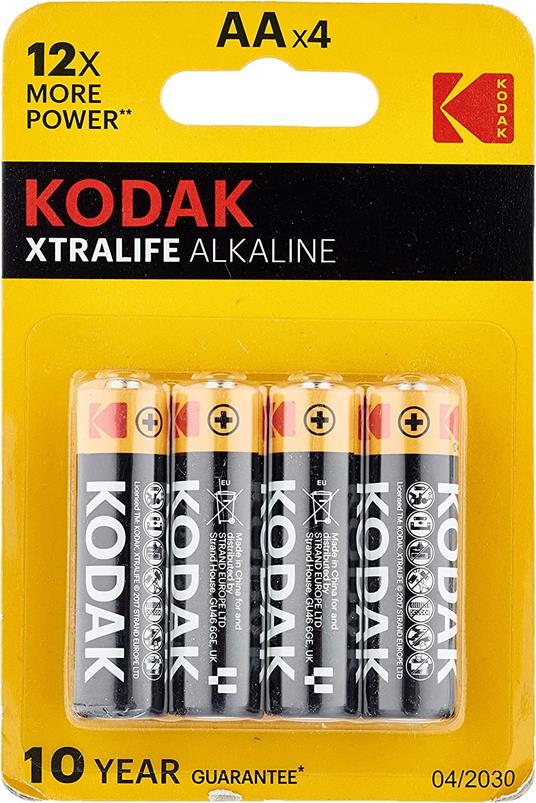 KODAK - Batteria Alkalina Tipo Stilo AA x4 pezzi - 2027