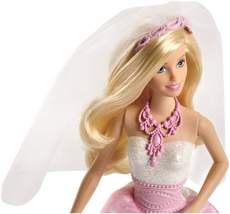 Barbie- Bambola Sposa con abito e accessori tra cui il velo, collier, scarpe e bouquet da tenere in mano - 17