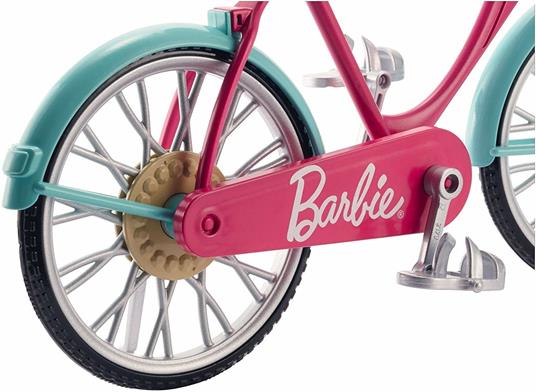Barbie Bicicletta per Bambole con Casco e Accessori, Multicolore - 12