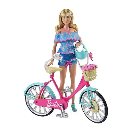 Barbie Bicicletta per Bambole con Casco e Accessori, Multicolore - 7