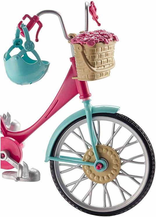 Barbie Bicicletta per Bambole con Casco e Accessori, Multicolore - 11