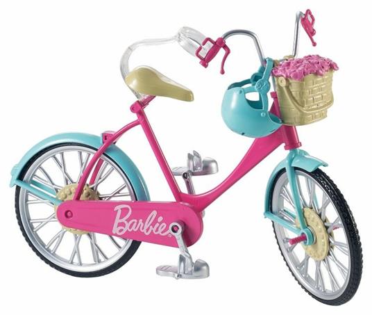 Barbie Bicicletta per Bambole con Casco e Accessori, Multicolore - 5