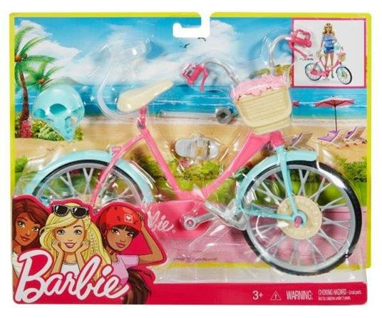 Barbie Bicicletta per Bambole con Casco e Accessori, Multicolore - 8