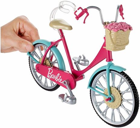 Barbie Bicicletta per Bambole con Casco e Accessori, Multicolore - 12