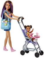 Barbie Babysitters Inc. Passeggiata Playset con Bambola Skipper. Bebè e Passeggino