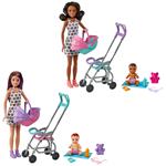 Barbie. Playset Babysitter con Bambola Skipper, Bebè, Mobili e Accessori, Assortimento Casuale