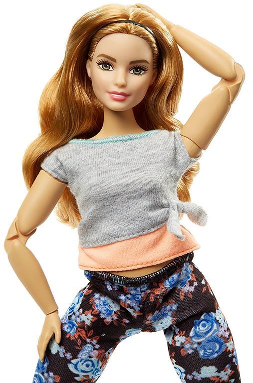 Barbie Bambola con 22 Punti Snodabili. Capelli Ondulati e Abiti da Yoga