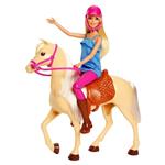 Barbie, Playset con Bambola e Cavallo, Giocattolo per Bambini 3+ Anni. Mattel (FXH13)