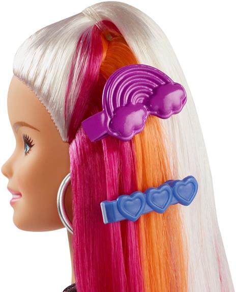 Barbie Capelli Arcobaleno Bambola con Accessori inclusi, Giocattolo per Bambini 3+ Anni. Mattel (FXN96) - 3