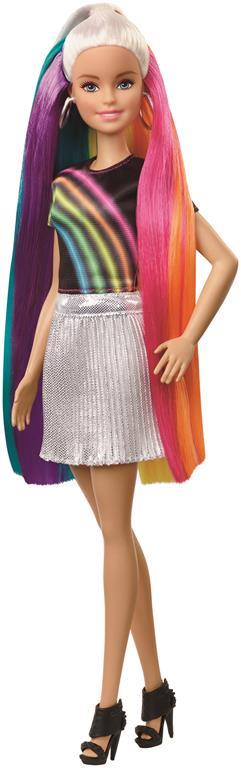 Barbie Capelli Arcobaleno Bambola con Accessori inclusi, Giocattolo per Bambini 3+ Anni. Mattel (FXN96) - 3