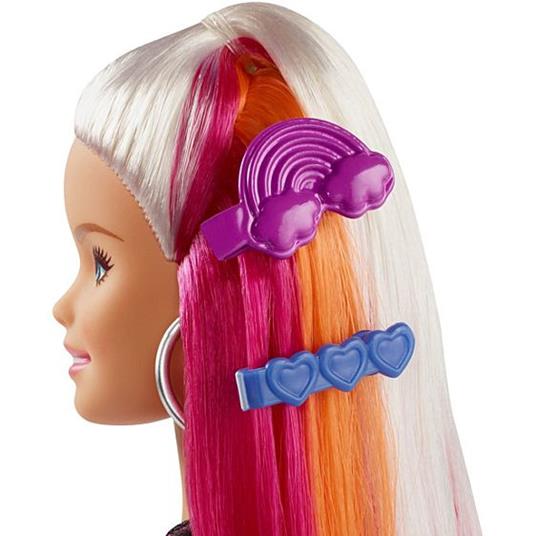 Barbie Capelli Arcobaleno Bambola con Accessori inclusi, Giocattolo per Bambini 3+ Anni. Mattel (FXN96) - 9