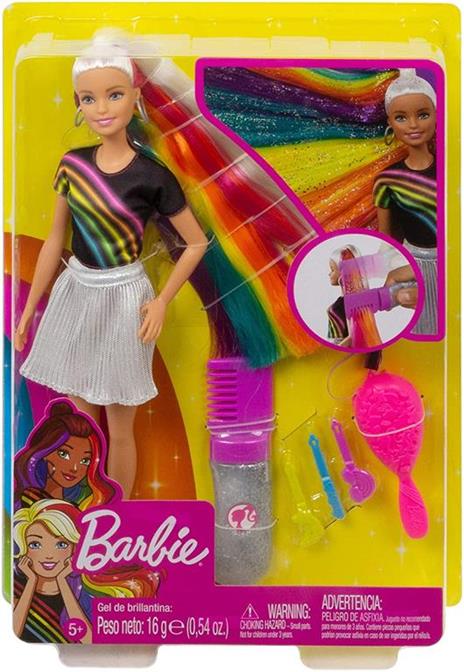 Barbie Capelli Arcobaleno Bambola con Accessori inclusi, Giocattolo per Bambini 3+ Anni. Mattel (FXN96) - 2