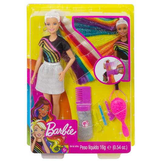 Barbie Capelli Arcobaleno Bambola con Accessori inclusi, Giocattolo per Bambini 3+ Anni. Mattel (FXN96) - 7