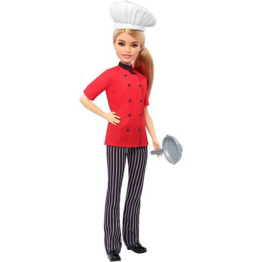 Barbie Bambola Chef con Padella e Cappello da Cuoco, Giocattolo per Bambini 3+ Anni. Mattel (FXN99) - 7