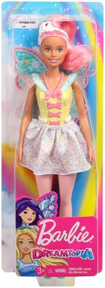 Barbie - Dreamtopia Fatina, Bambola a Tema Caramelle Colorate, con Capelli e Ali Rosa, 3+ Anni