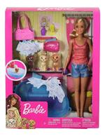 Barbie set con 3 cuccioli vasca e accessori