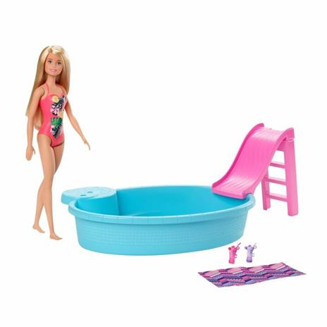 Barbie- Playset Bambola con Piscina e Accessori - 7