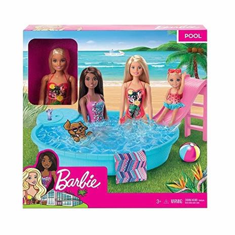 Barbie- Playset Bambola con Piscina e Accessori - 9