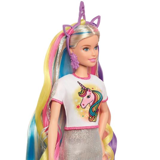 Barbie Bambola Capelli Fantasia A Tema Unicorni E Sirene con Accessori, Giocattolo Per Bambini 3+ Anni - 7