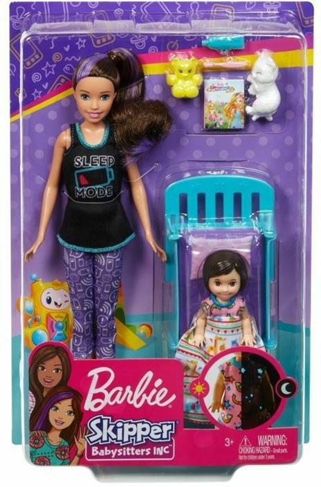 Barbie Skipper Babysitter Playset Nanna, Lettino e Accessori, Giocattolo per Bambini 3+ Anni, GHV88