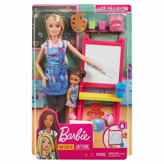 Barbie Carriere Playset Insegnante di Pittura Bionda con Bambola e